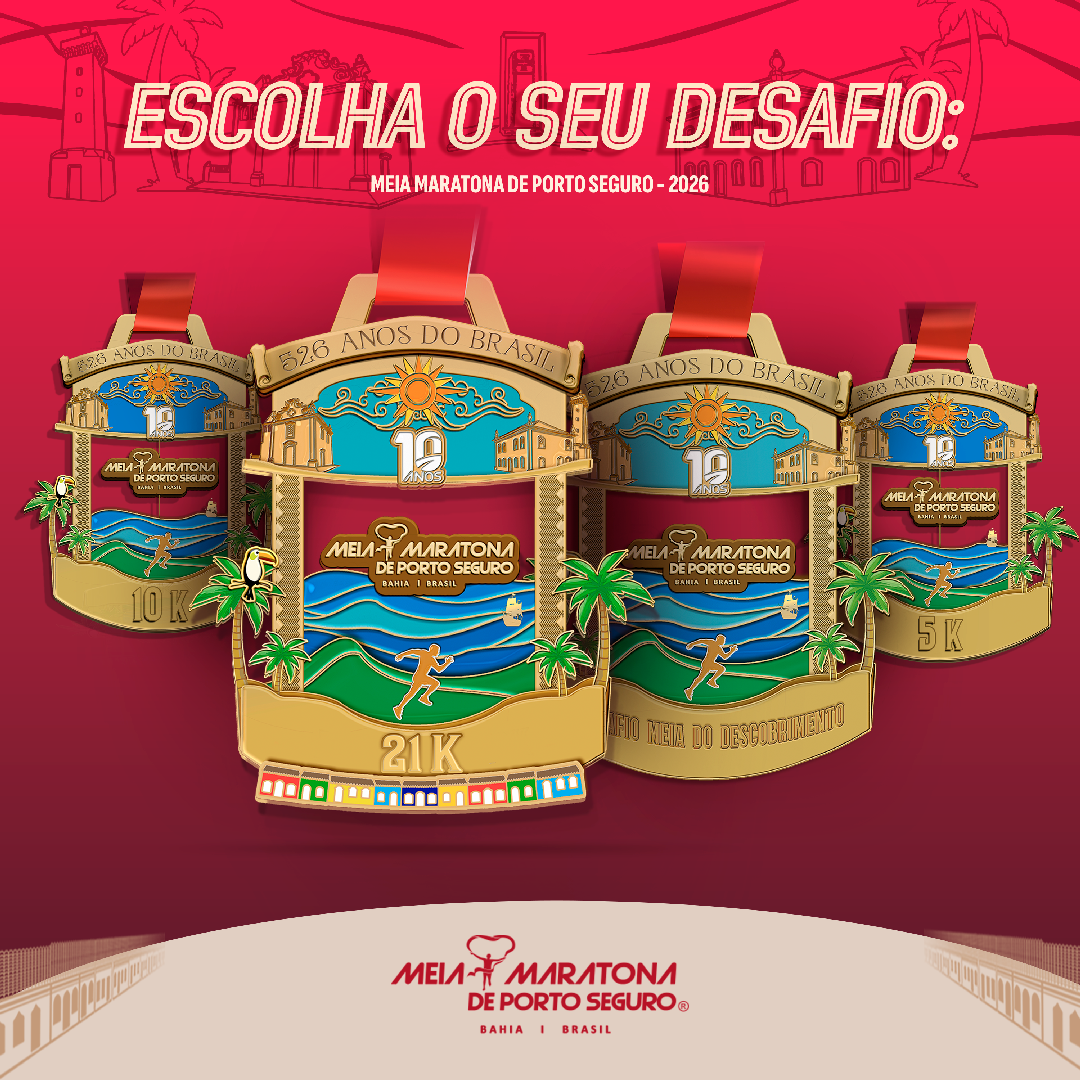 Meia de Porto Seguro terá kits exclusivos e medalha extra na edição de 10 anos