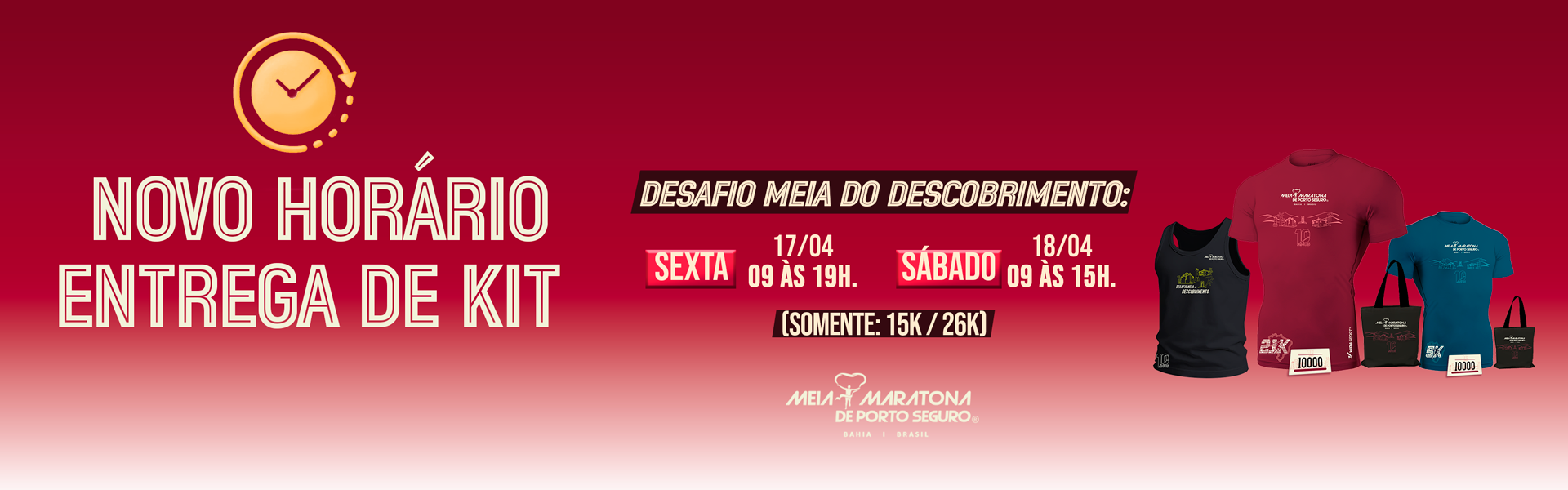 Novo horario de entrega de kit